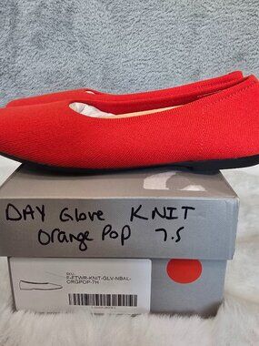 Everlane Day Glove in Reknit Orange Pop Women's Size 7.5 NEW Comfort